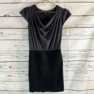 Express Draped Neck Two Tone Dress Black/Gray Size 0